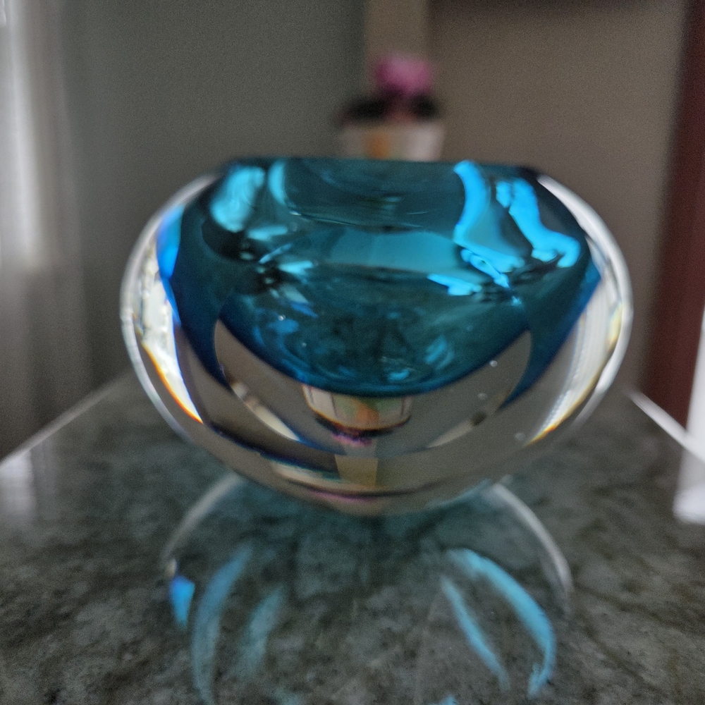 Elegant Blue Glass Votive Candleholder